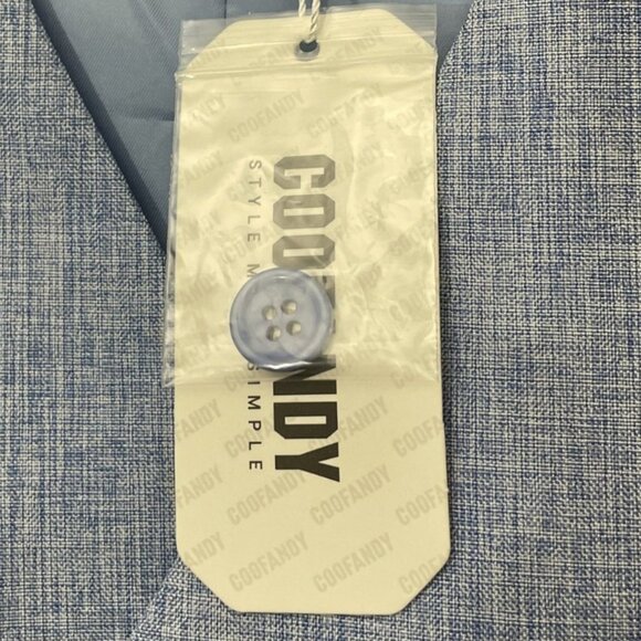 Coofandy Men's Wedding Business Vest Light Blue NWT Size Large Double Breasted - Picture 4 of 13